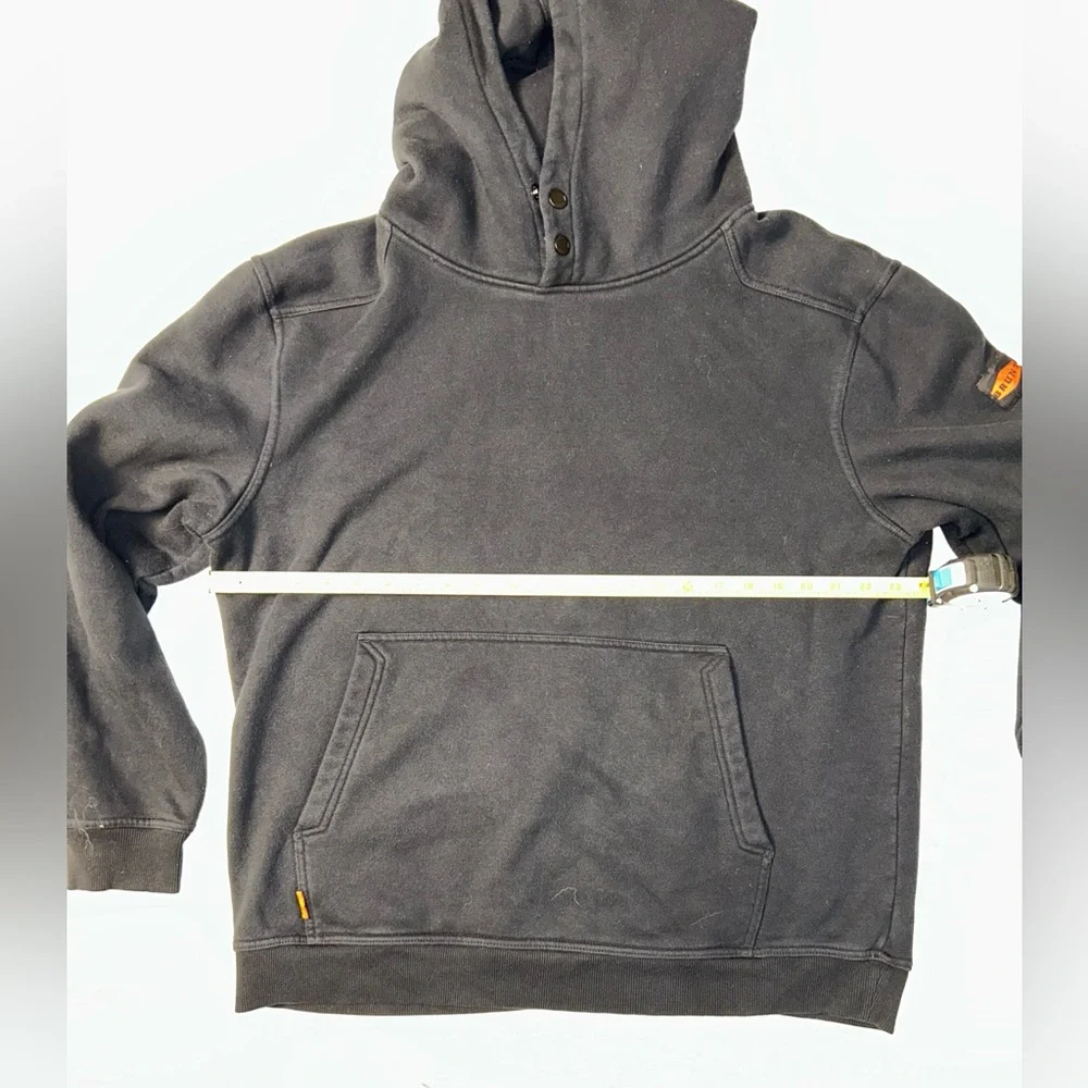 BRUNT Workwear Hoodie XL Black Heavyweight Snap Neck Pullover Sweatshirt - Picture 5 of 6